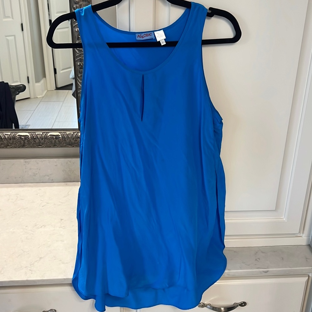 Blue silk tank